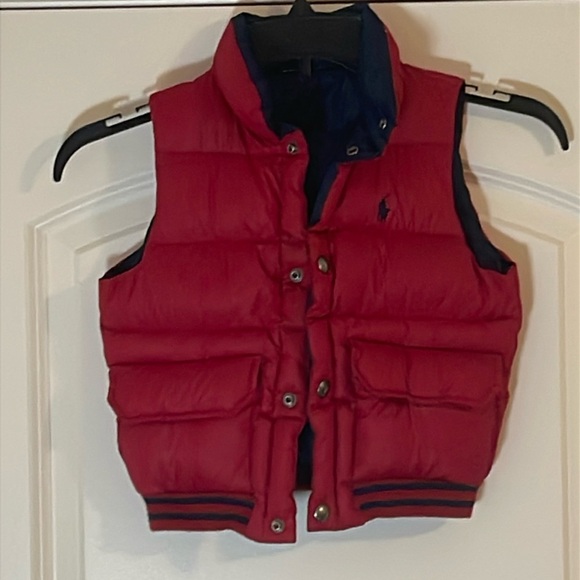 Toddler Boys Polo Red/Blue Reversible Puffer Vest  Size 3/3T - Picture 1 of 9